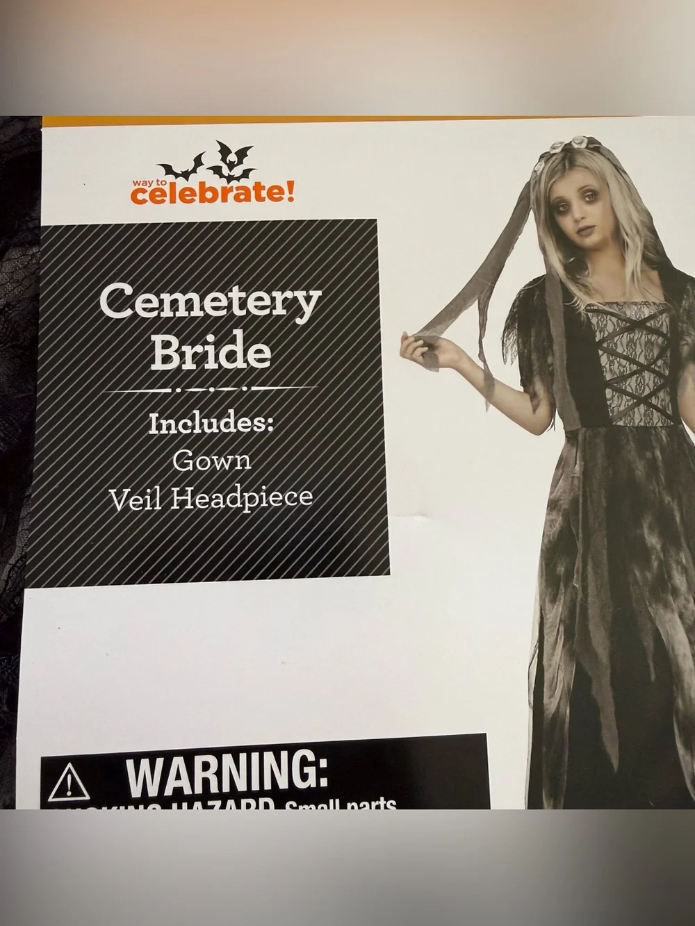 NEW! Cemetery Bride Full Length Halloween Costume Dress Girls Large 10/12